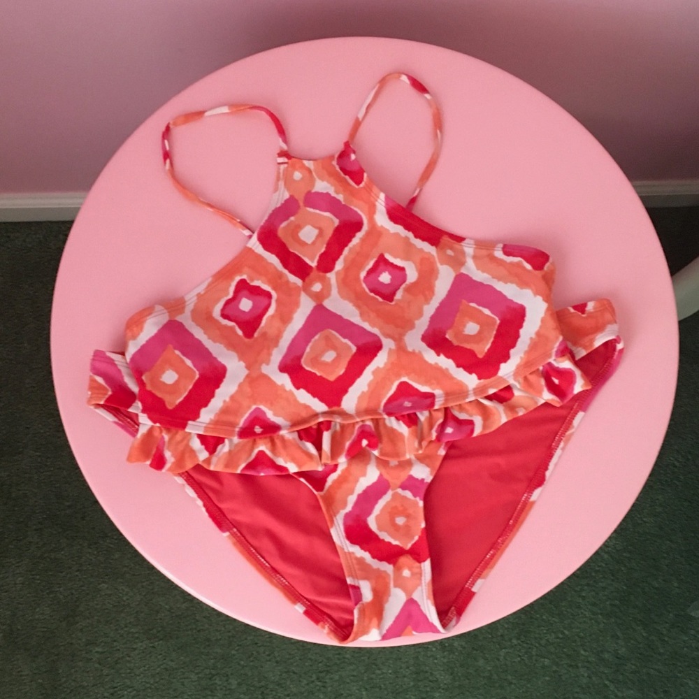 Aerie High Neck Geometric Pattern Bikini